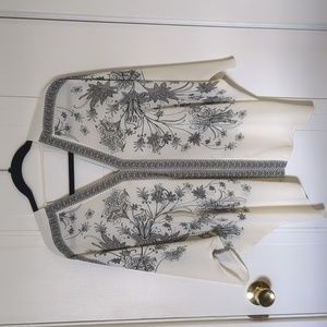 Rose + Olive blouse, off-white and black, SizeM